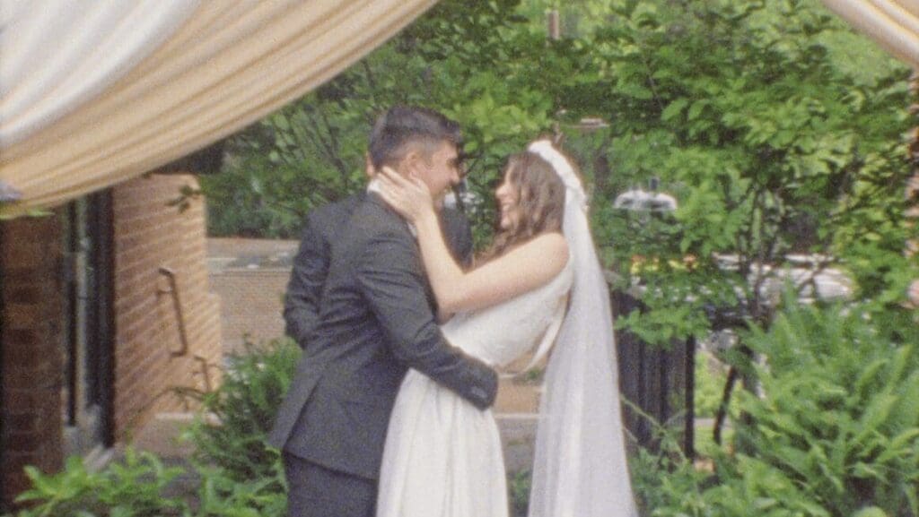 Bride and Groom during wedding ceremony at the Historic Brookstown Inn venue